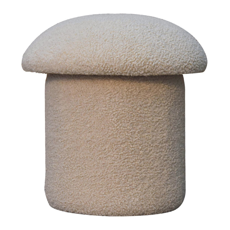 Walker Edison - Cream Boucle Mushroom Footstool