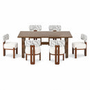 7-Piece Dining Table Set for 6, 71"