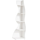5 Tier Wavy Corner Bookshelf And Plant Stand For Living Room by HouseOfZazla