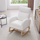 Teddy Fabric Leisure Rocking Chair with Adjustable Footstool