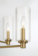 Timeless - 6 Lights Chandelier With Clear Ribbed Satin - Antique Brass / Clear / Gold by HouseOfZazla