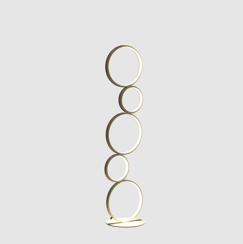 38.5" In Else Nordic 5-Ring Shaped White Led Metal Table Lamp