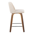 Toriano - Mid Century Modern Fixed Height Counter Stool With Swivel And Square Footrest (Set of 2) by HouseOfZazla