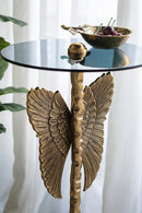 15.5x15.5x24" Round Top Accent Table With Angel Wings by HouseOfZazla