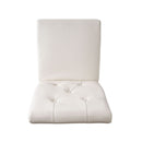 Carter 5 Tuft Dining Chair With Button Tufted Backrest And Espresso Legs - Ivory by HouseOfZazla