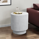 Round Accent Table, Indoor Outdoor - White by HouseOfZazla