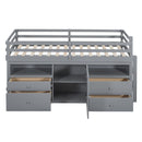 Loft Bed With 4 Drawers, Underneath Cabinet And Shelves by Unique Piece Furniture