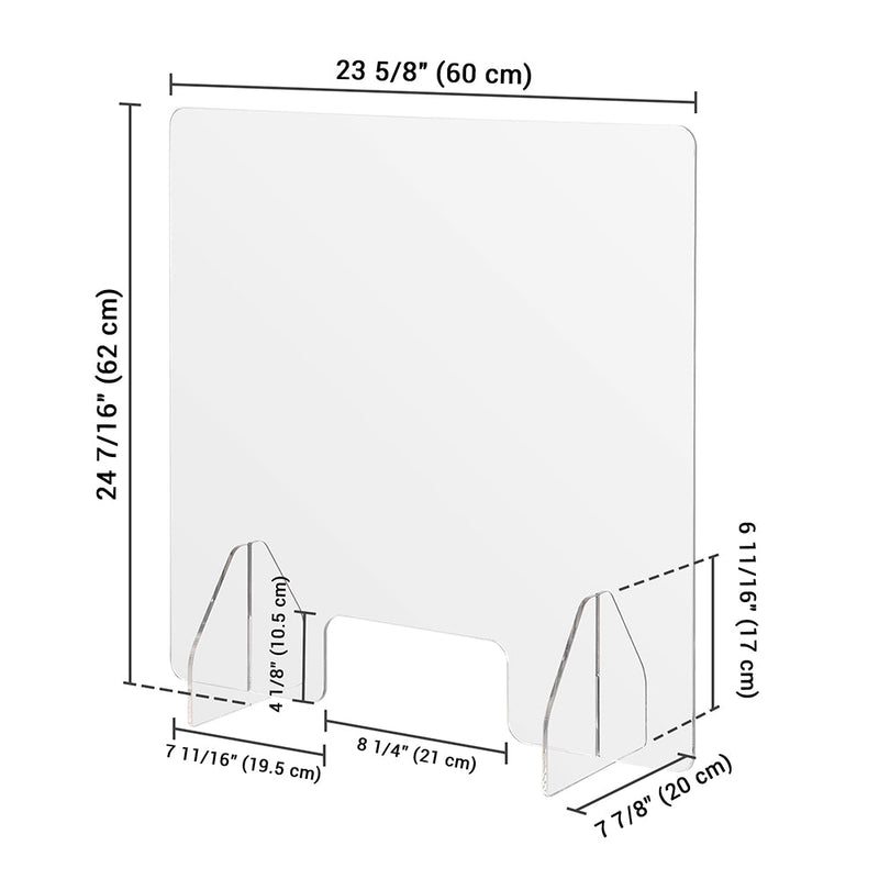 Yescom Sneeze Guards with Window Acrylic Desk Partitions 24x24" 4-Pack