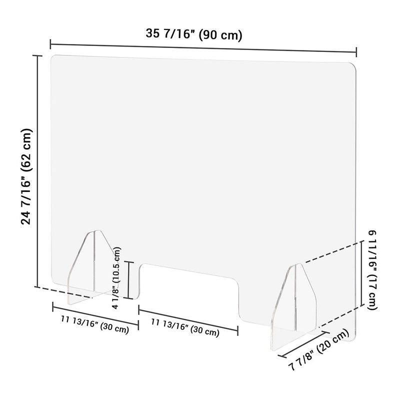 Yescom Sneeze Guards with Window Acrylic Desk Partitions 36x24" 3-Pack