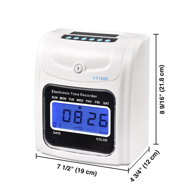 Yescom Punch Clock with Weekly Monthly Cards & Holder