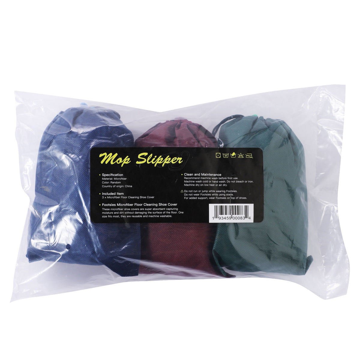 Microfiber Mop Slippers For Floor Cleaning, Machine Washable, 3 Pieces - Blue / Green / Red, photo 2 of 15