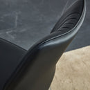 6 black dining chairs. Modern chairs from the Middle Ages. Made of PU material cushion and silver metal legs. Suitable for restaurants and living rooms