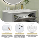 Bathroom Vanity With Ceramic Sink, Modern Single Bathroom Cabinet With 2 Doors And A Shelf, Soft Close Doors by HouseOfZazla