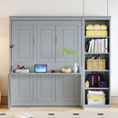 Sturdy Murphy Bed With Desk And Bookshelf