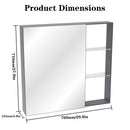 Medicine Cabinet, Wall Mounted Bathroom Mirror With Storage, Adjustable Shelves - Black Brown