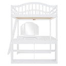 Loft Bed With Drawers, Cabinet, Shelves With Desk