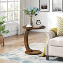C-Shaped Round End Table - Brown by HouseOfZazla