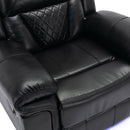Home Theater Seating Manual Recliner Chair, Led Light Strip For Living Room - Black by HouseOfZazla