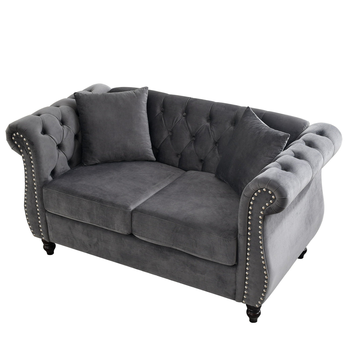 Chesterfield Sofa With Rolled Arms And Nailhead Trim, photo 2 of 40
