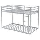 Metal Bunk Bed, Low Bunk Bed With Ladder by HouseOfZazla