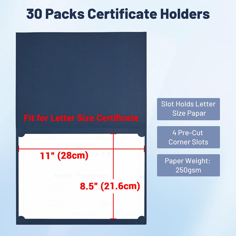 Yescom Certificate Holders 8.5x11 Graduation Diploma Folder Set(30)