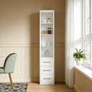 Tall Storage Cabinet With 3 Drawers For Bedroom - White by HouseOfZazla