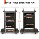 Yescom Height-Adjustable Rolling Laptop Cart with Storage