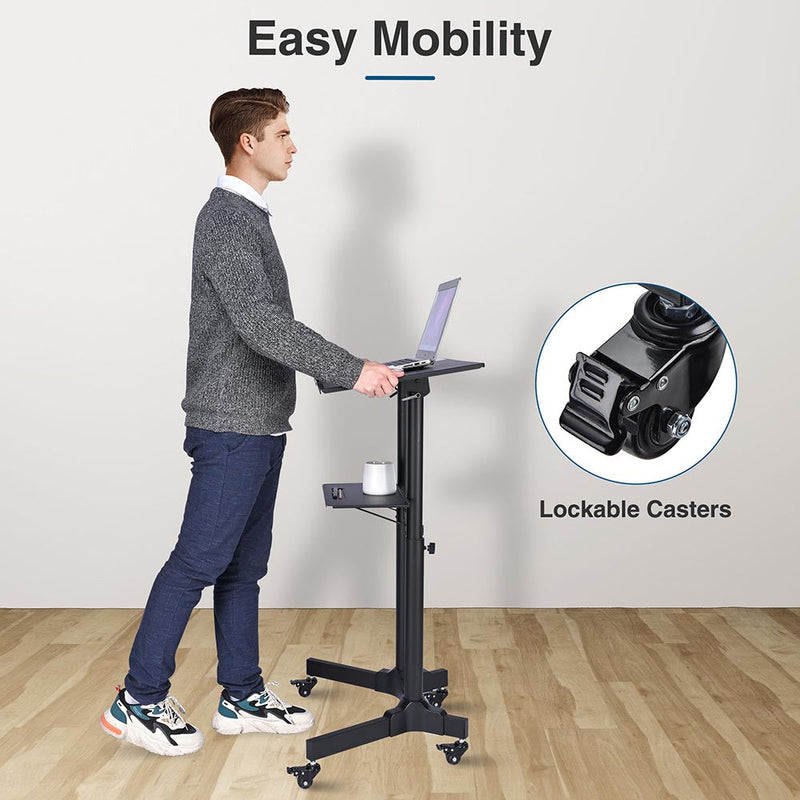 Yescom Height-Adjustable Mobile Laptop Cart on Wheels