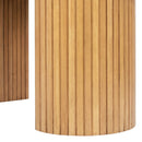 Jesse - Single Drawer Fluted Oval Console Desk - Honey Brown by HouseOfZazla