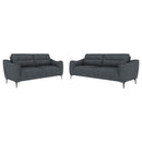Oberle - 2 Piece Upholstered Sofa Set With Pocket Coil Seating - Charcoal by HouseOfZazla