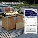 K&K 8-Piece Patio Furniture Set with Fire Pit Table by HouseOfZazla