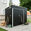 4 x 8 Ft Galvanized Steel Outdoor Storage Shed with 3 Access Doors by HouseOfZazla