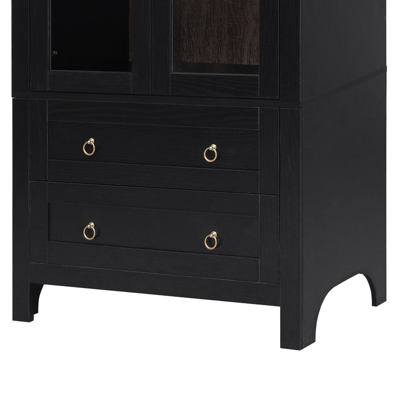 K&K 71" Tall Arched Kitchen Pantry Cabinet, photo 3 of 10