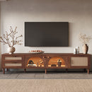 TV Stand With App-Controlled LED Lights, 2 Drawers & Door Storage by HouseOfZazla