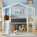 Loft House Bed With Ladder And Slide, With board And Light Strip On The Roof by HouseOfZazla