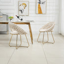 Accent Chairs Set of 2, Velvet Side Chairs with Gold Legs, Mid-Century Upholstered Dining Chairs for Living Room, Kitchen, Bedroom, Beauty Room