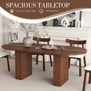 Oval Dining Table Set For 6 With 4 Chairs - Walnut by HouseOfZazla