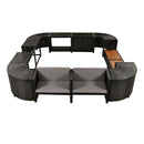 Spa Surround Spa Frame Quadrilateral Outdoor Rattan Sectional Sofa Set With Mini Sofa, Wooden Seats And Storage Spaces by HouseOfZazla