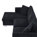 Modern Cloud Sectional Sofa L Shaped Luxury Couch Set With 2 Free Pillows 4 Seat With Oversized Chaise by HouseOfZazla