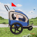 2-in-1 Double 2 Seat Bicycle Bike Trailer Jogger Stroller for Kids Children Foldable Collapsible w/Pivot Front Wheel