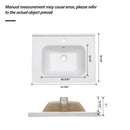 Rectangular Single Vanity Top With 1 Faucet Hole And Overflow Ceramic by HouseOfZazla