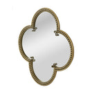 Quatrefoil Mirror with Large Beaded Metal Frame