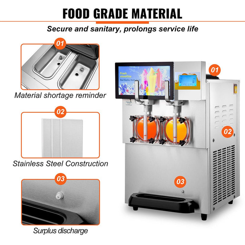 16L Commercial Double Frozen Margarita Ice Slushie Drink Maker Machine, 1155W (SAK95281)