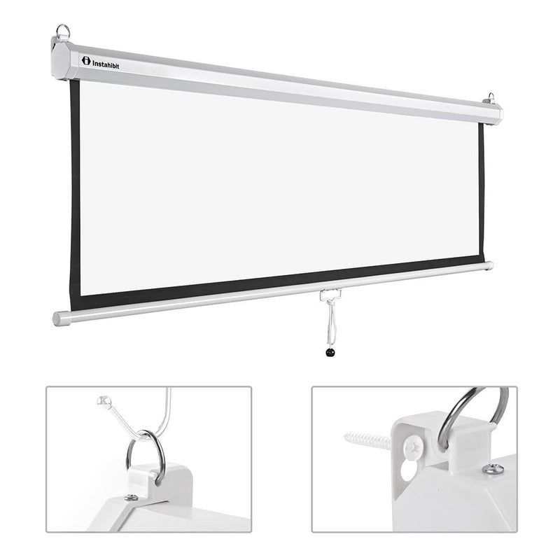 InstaHibit 4:3 Retractable Manual Projection Screen 72" Ceiling Wall