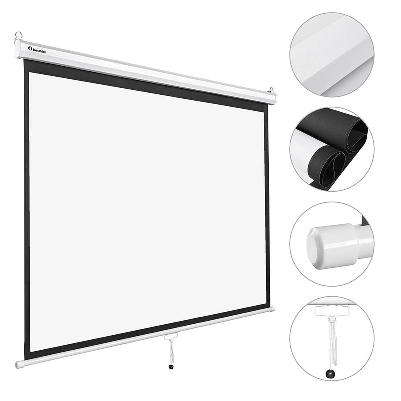 InstaHibit 4:3 Retractable Manual Projection Screen 72" Ceiling Wall