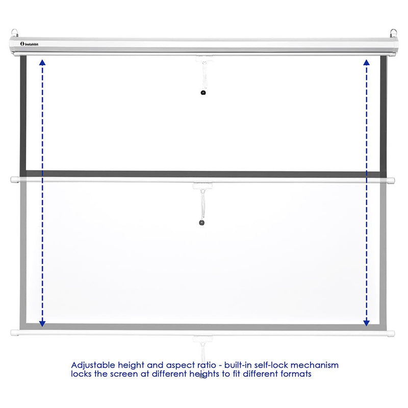 InstaHibit 4:3 Retractable Manual Projection Screen 72" Ceiling Wall