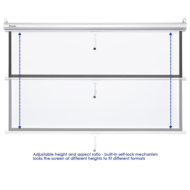 InstaHibit 16:9 Retractable Manual Projection Screen 72" Ceiling/Wall