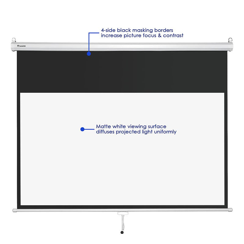 InstaHibit 16:9 Retractable Manual Projection Screen 72" Ceiling/Wall