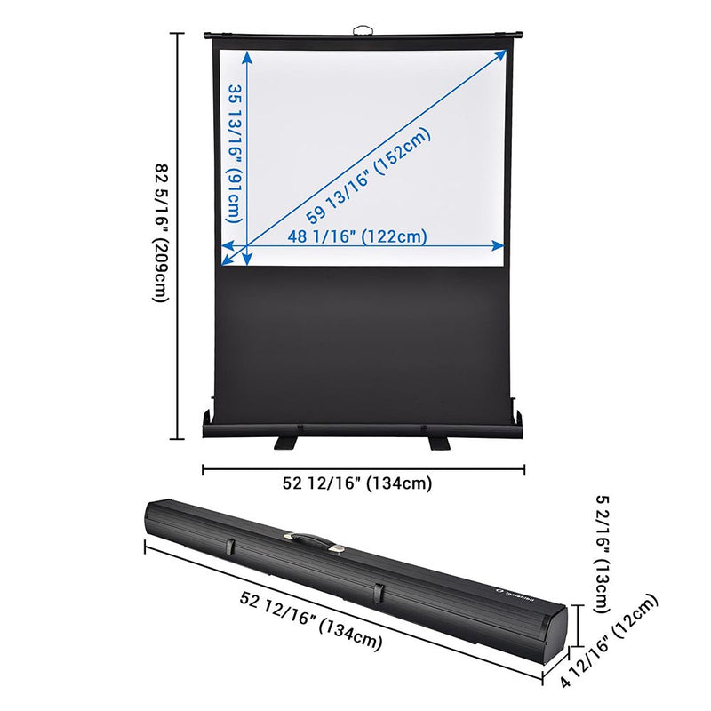 InstaHibit Floor-Standing Pop Up Projector Screen 60" 4:3