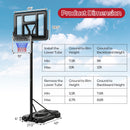 Portable Basketball Hoop with 9-Position Adjustable Height